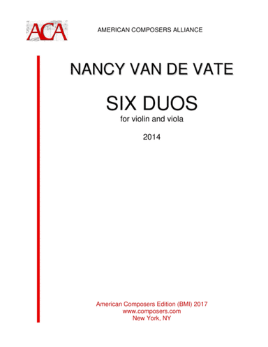[Van de Vate] Six Duos for Violin and Viola