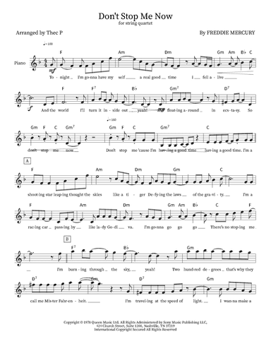 Don't Stop Me Now (arr. Thec P)
