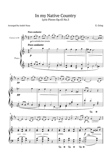 Lyric Pieces Op.43 No.3 (arr. André Nusa)
