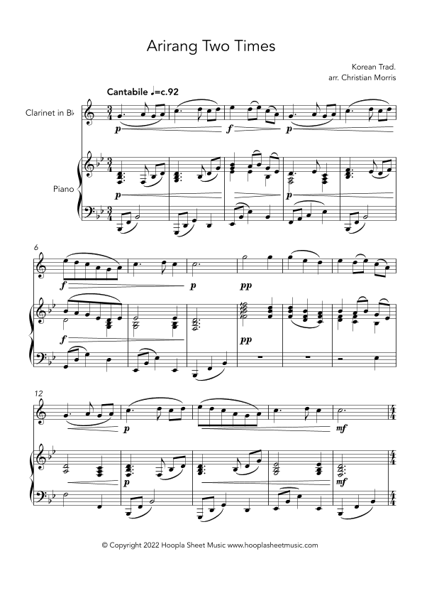 Arirang Two Times (아리랑) (arr. Christian Morris)