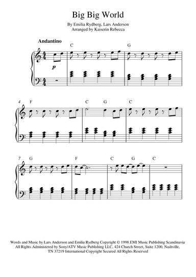 Big Big World (arr. Kaiserin Rebecca)