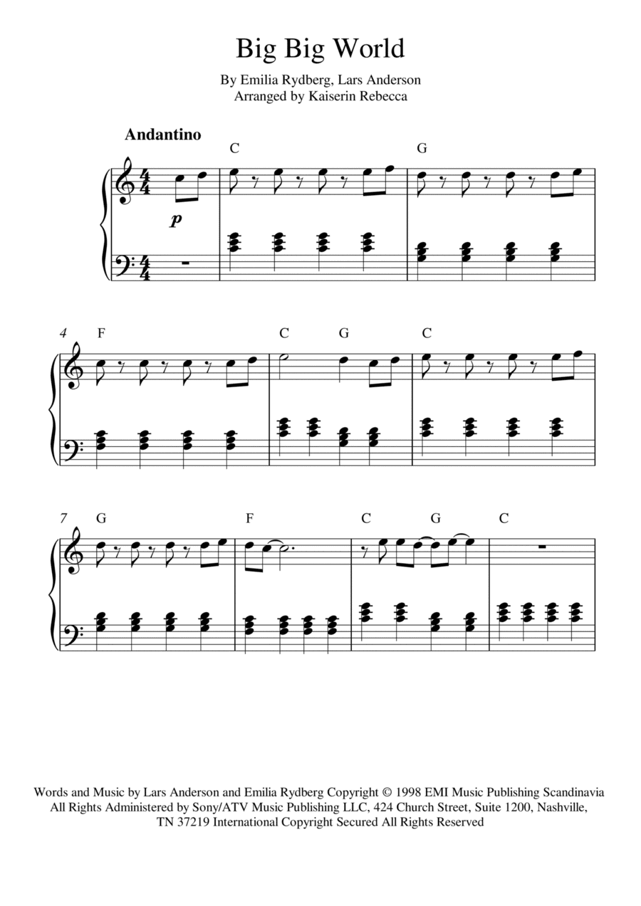 Big Big World (arr. Kaiserin Rebecca)