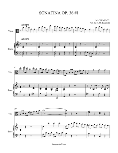 Sonatina Op. 36 #1 (arr. Nick Lacanski)