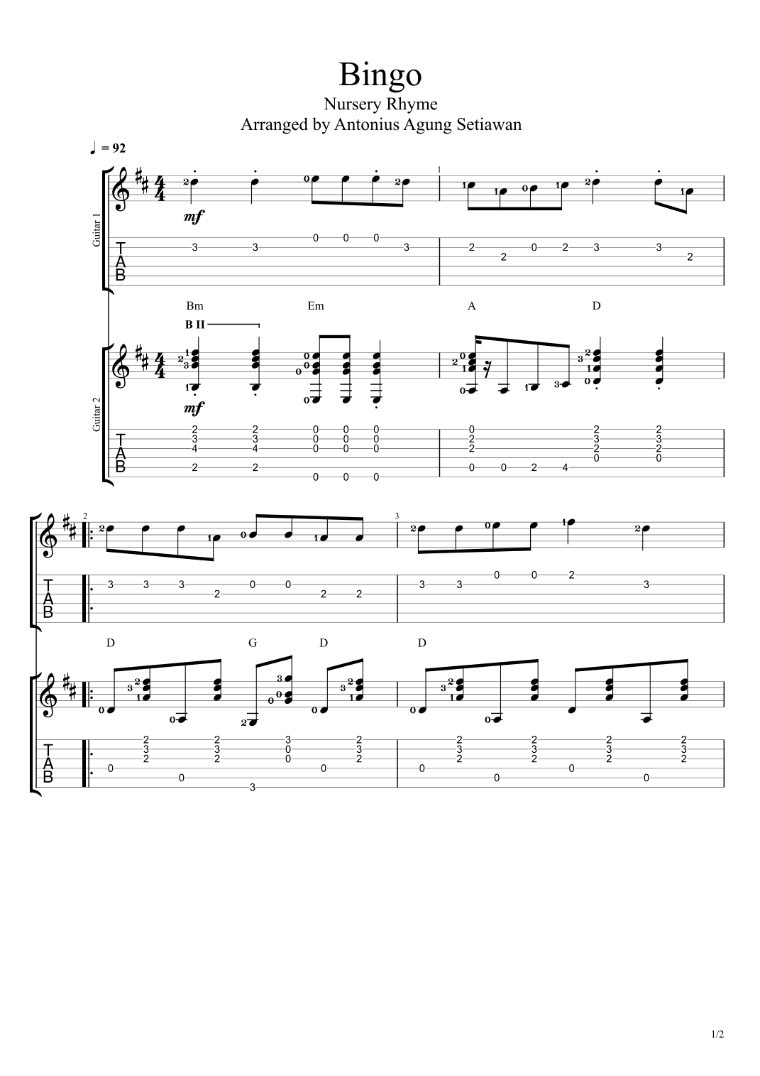 Bingo (arr. Antonius Agung Setiawan)