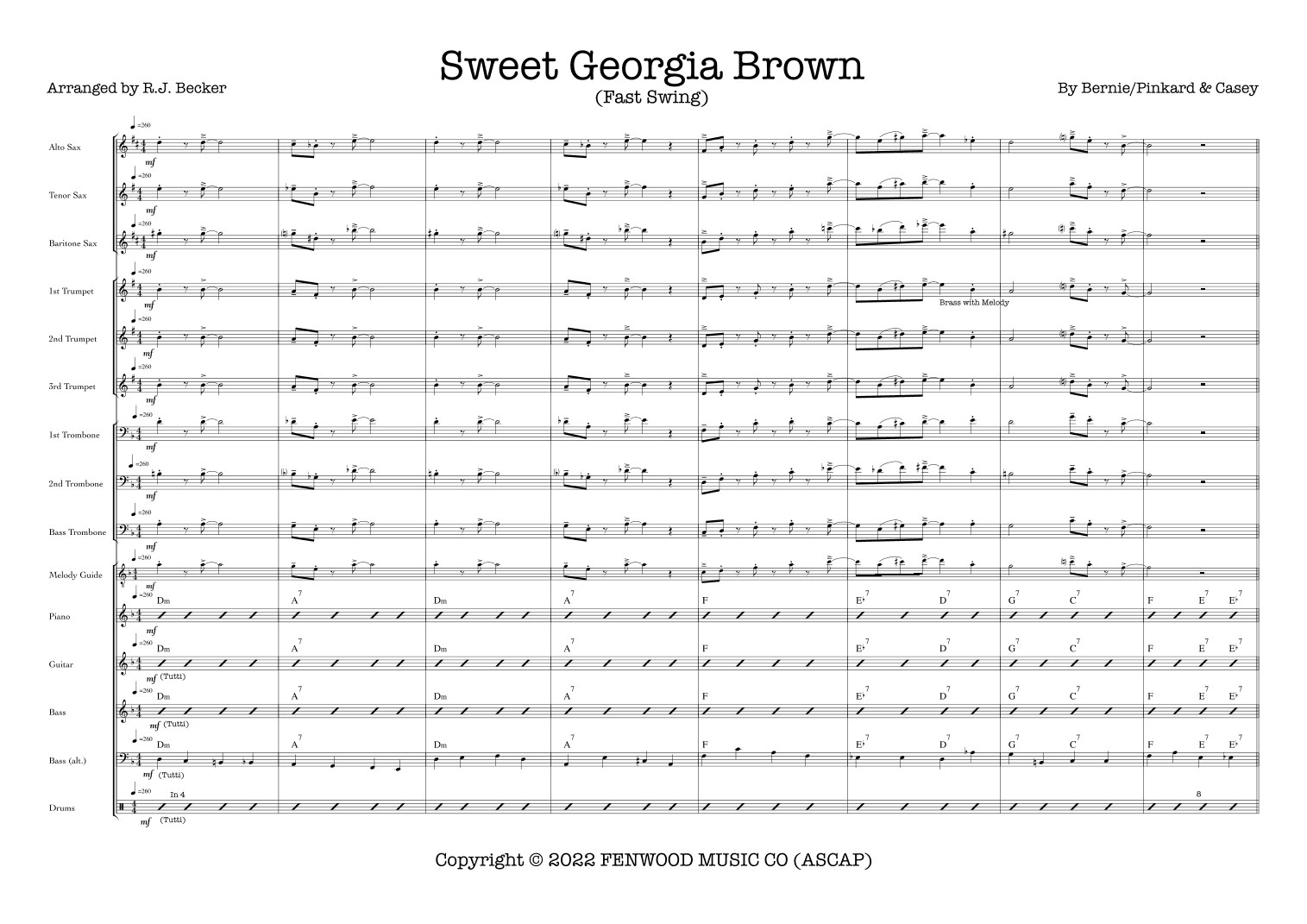 Sweet Georgia Brown (arr. R.J. Becker)
