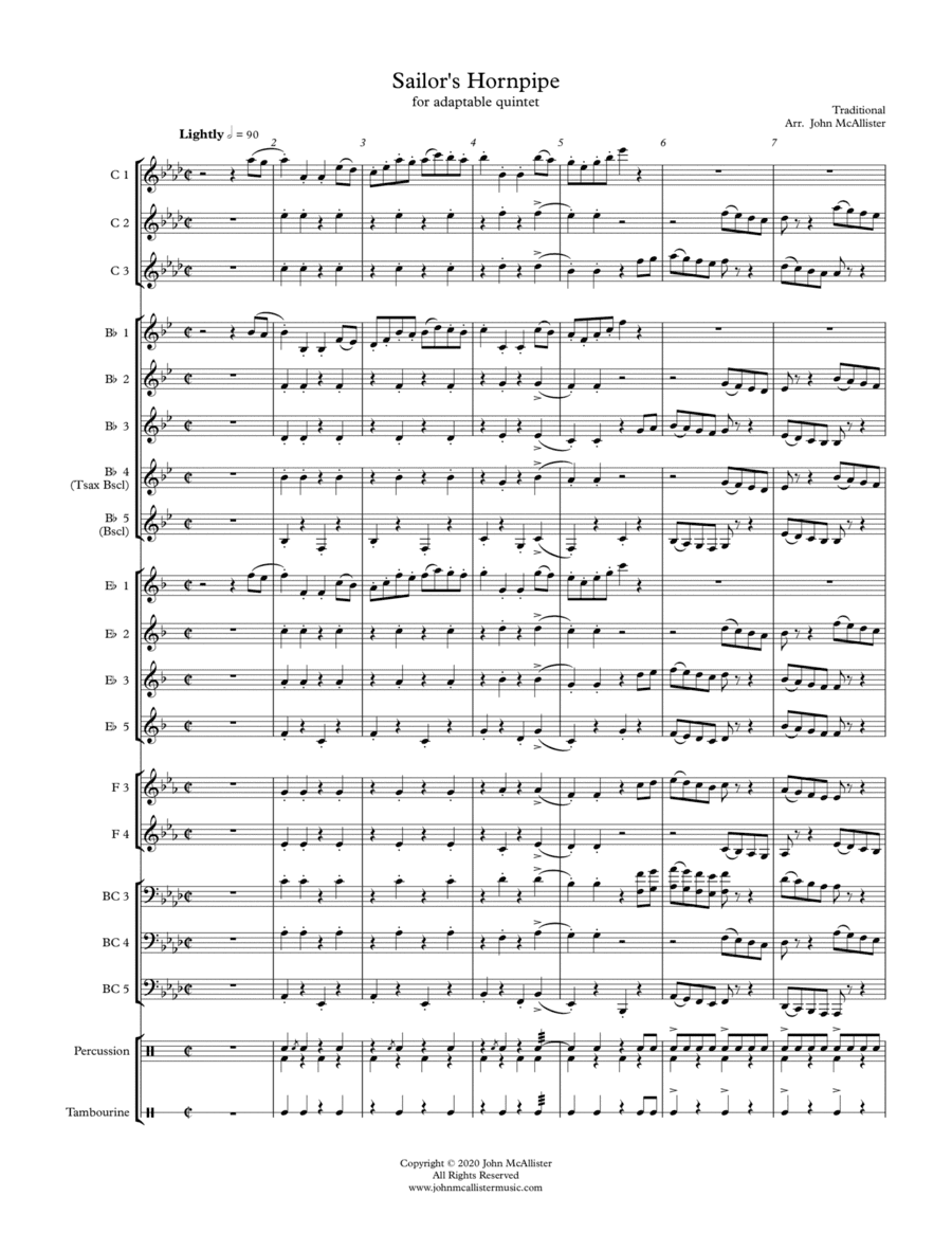 Sailor's Hornpipe - for adaptable quintet (arr. John McAllister)
