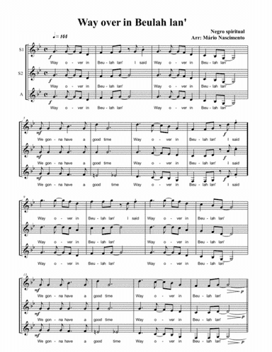 Way over in Beulah lan' (SSA a capella) (arr. Mário Nascimento)