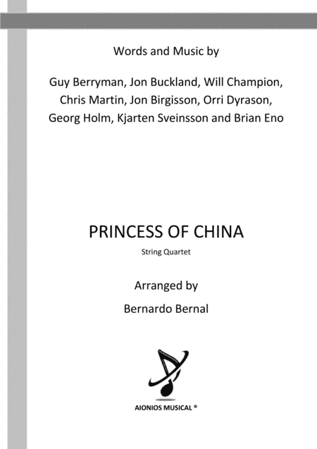 Princess Of China (arr. Bernardo Bernal)