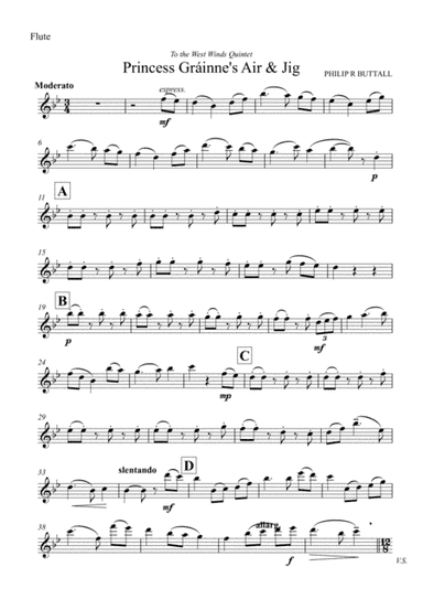 Princess Grainne's Air & Jig (Wind Quintet) - Set of Parts [x5]