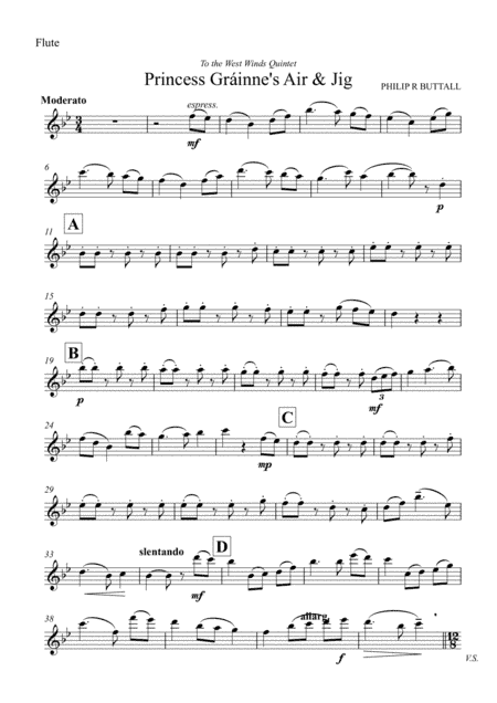 Princess Grainne's Air & Jig (Wind Quintet) - Set of Parts [x5]