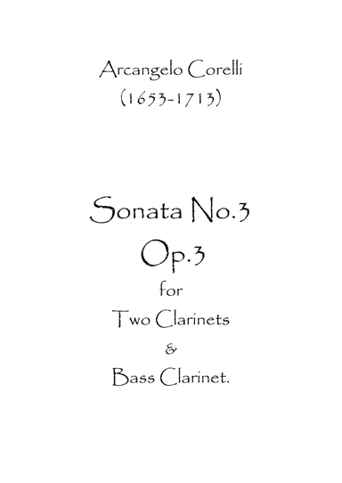 Sonata No.3 Op.3 (arr. Spence Bundy)
