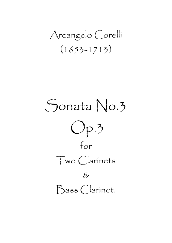 Sonata No.3 Op.3 (arr. Spence Bundy)
