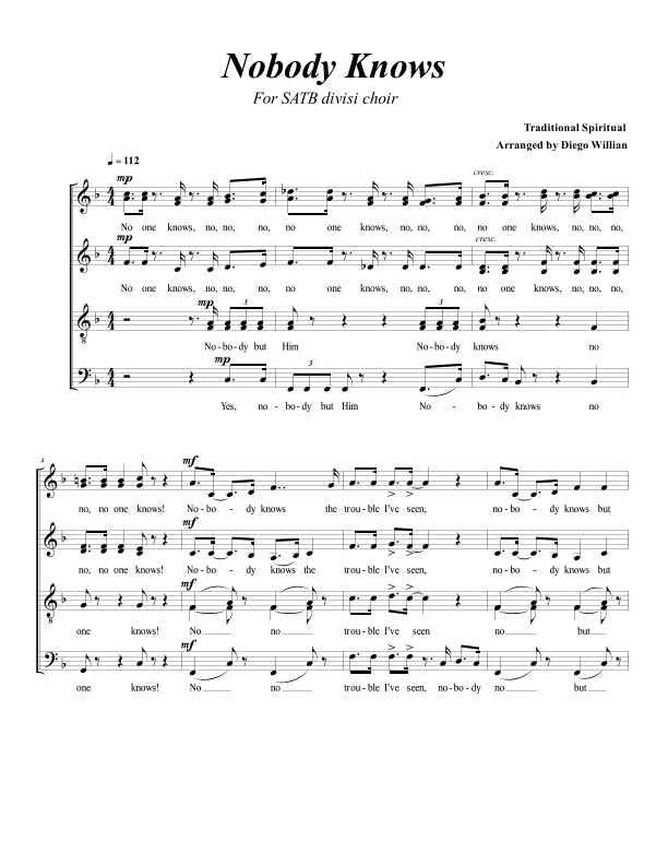 Nobody Knows (Diego Willian) (arr. Diego Willian)
