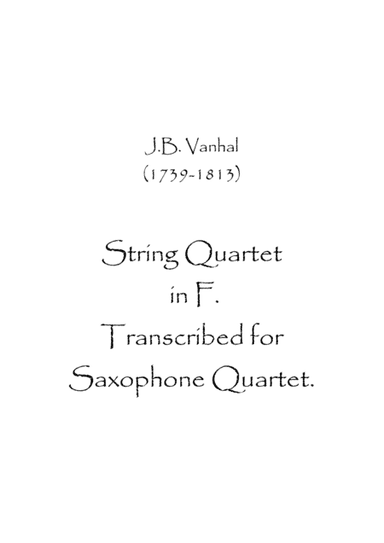 String Quartet in F. (arr. Spence Bundy)