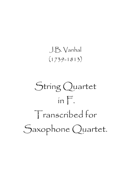 String Quartet in F. (arr. Spence Bundy)