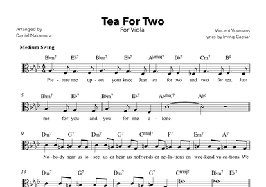 Tea For Two (For Viola with lyrics) (arr. Daniel Nakamura)