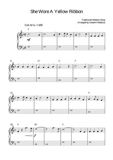 She Wore A Yellow Ribbon (arr. Kaiserin Rebecca)