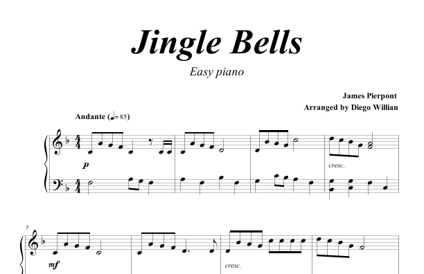 Jingle Bells (in F) (arr. Diego Willian)