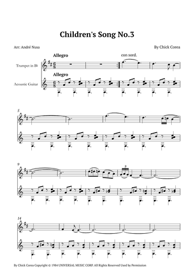 Children's Song No. 3 (arr. André Nusa)