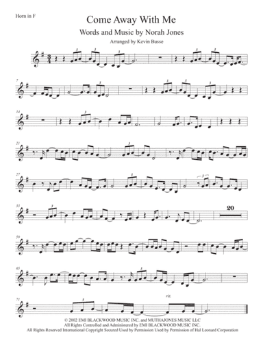 Come Away With Me (arr. Kevin Busse)