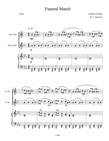 Funeral March (Alto and Tenor Sax Duet with Piano Accompaniment) (arr. B. C. Dockery)