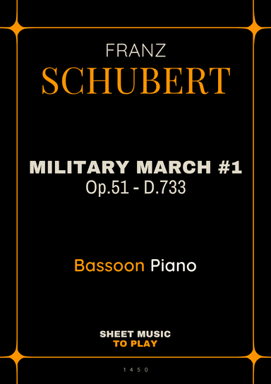 Military March No.1, Op.51 - Bassoon and Piano (Full Score and Parts) (arr. César Madeira)