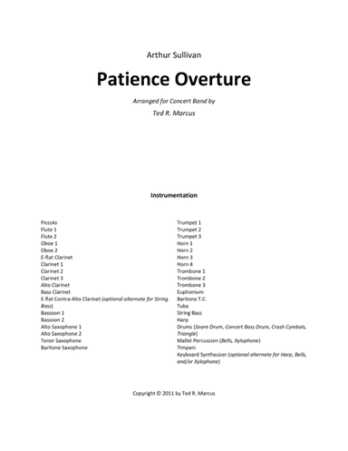 Patience Overture (arr. Ted R. Marcus)