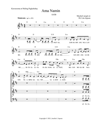 Ama Namin (SATB for Lent and Easter)