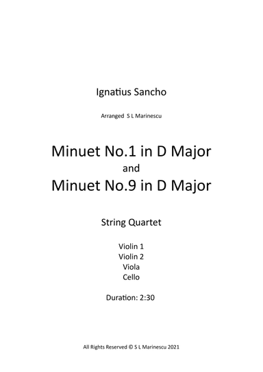 Minuets in D Major (arr. S L Marinescu)