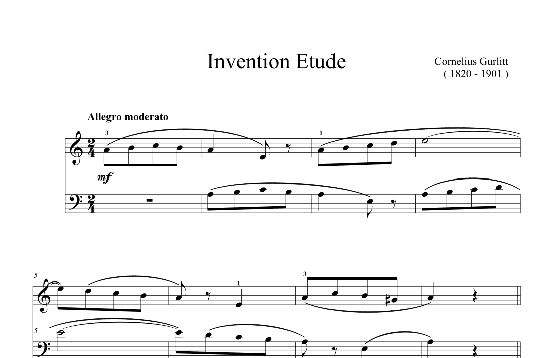 Gurlitt Invention Etude in A minor (arr. Ben Choupak)