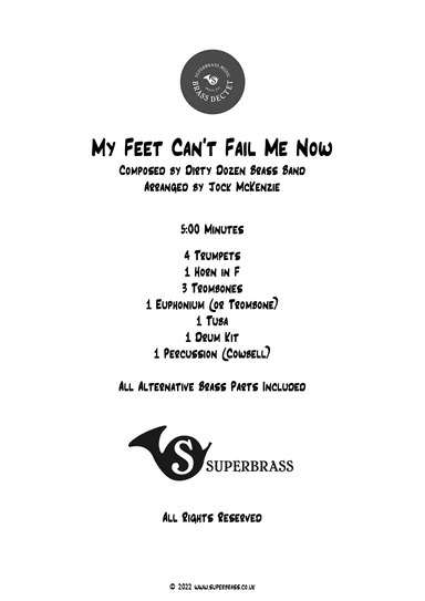 My Feet Can't Fail Me Now (arr. Jock McKenzie)