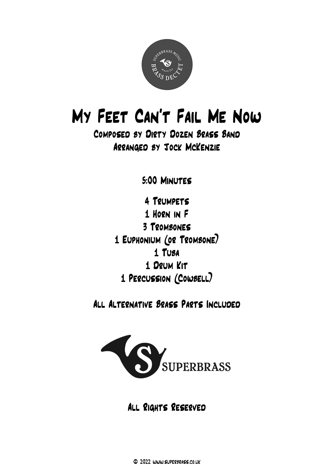 My Feet Can't Fail Me Now (arr. Jock McKenzie)