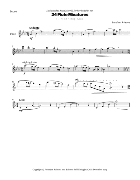 24 Flute Miniatures: No. 1, Morning Mist