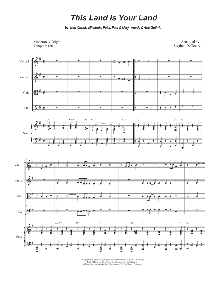 This Land Is Your Land (arr. Stephen DeCesare)
