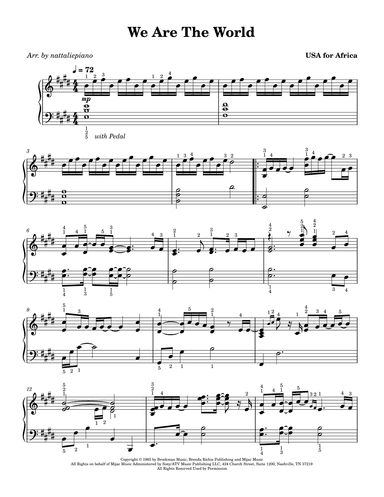 We Are The World (arr. nattaliepiano)