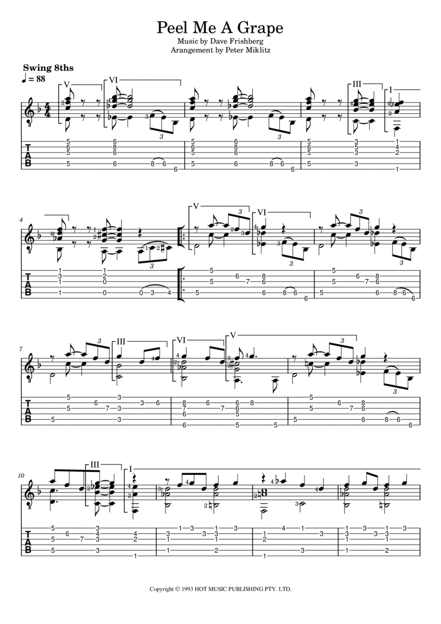 Peel Me A Grape Blues (arr. Peter Miklitz)