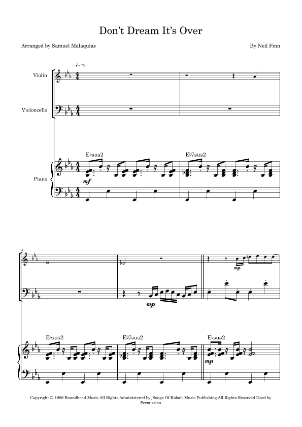 Don't Dream It's Over (arr. SAMUEL DE SOUZA MALAQUIAS)