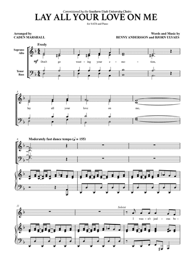 Lay All Your Love On Me (arr. Caden Marshall)