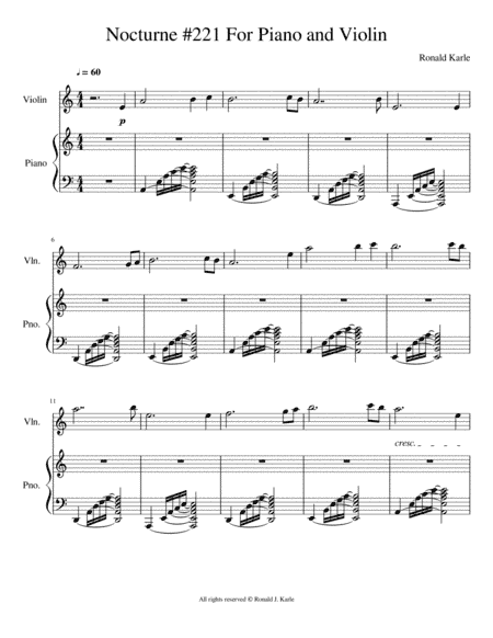 Nocturne #221 for Piano and Violin