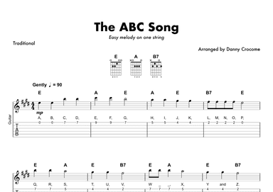 The ABC Song (one string melody) (arr. Danny Crocome)