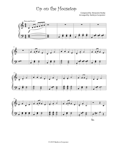 Up on the Housetop (Piano, Level 1 or 2A) (arr. Kathryn Carpenter)