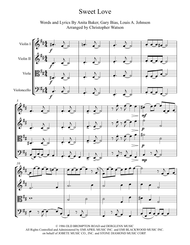 Sweet Love (arr. Christopher Watson)