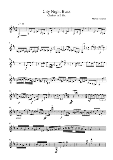 City Night Buzz for Unaccompanied Clarinet