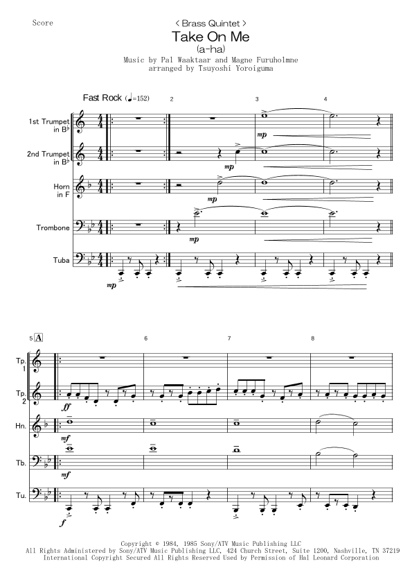 Take On Me (arr. Tsuyoshi Yoroiguma)