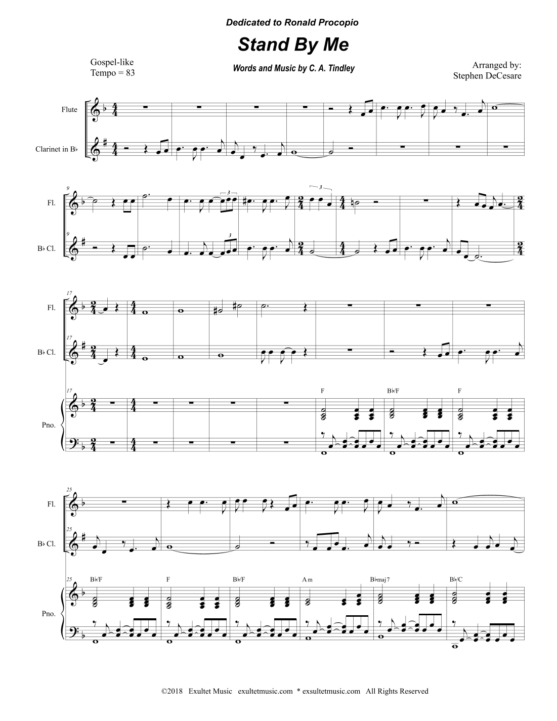 Stand By Me (Duet for Flute and Bb-Clarinet) (arr. Stephen DeCesare)