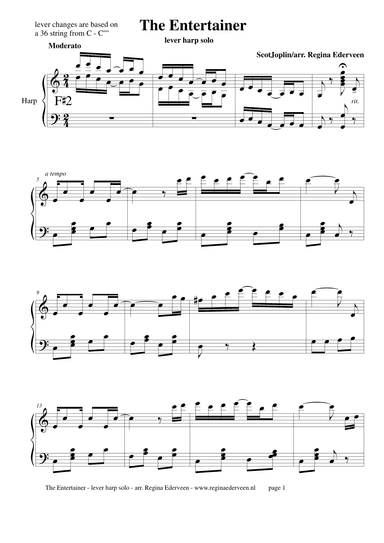 The Entertainer (Scott Joplin) - lever harp solo