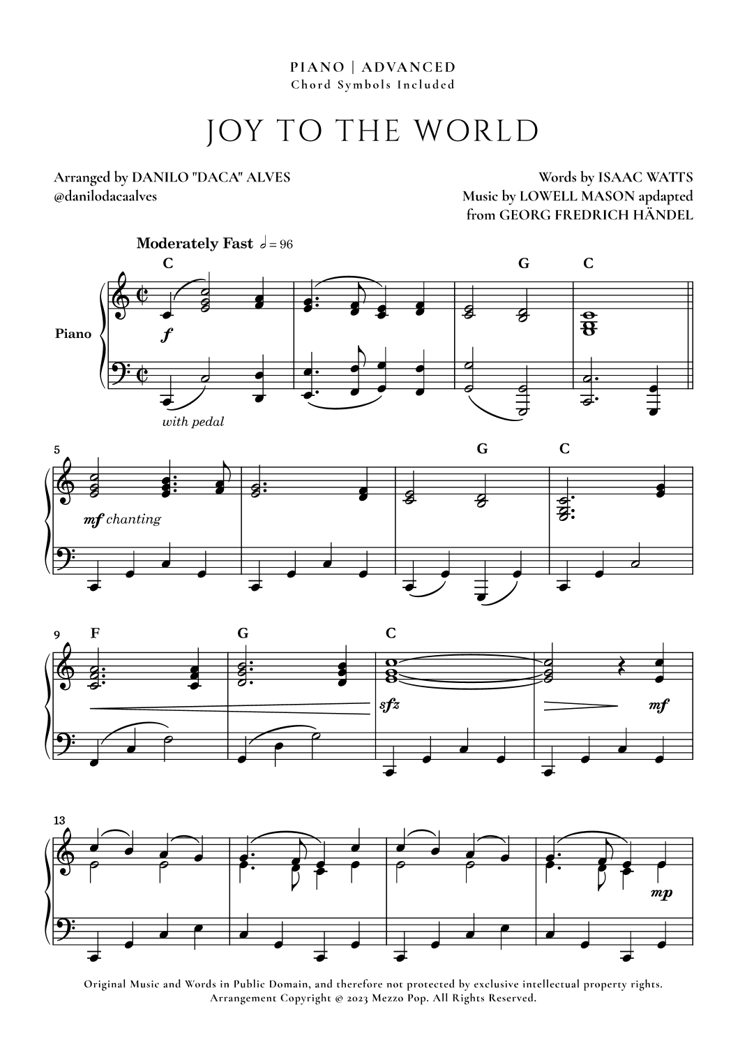 Joy to the World (arr. Danilo "Daca" Alves)