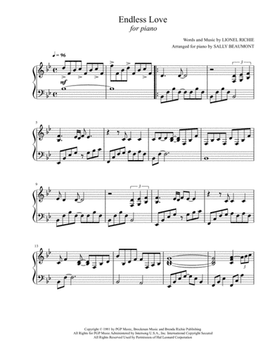 Endless Love (arr. Sally Beaumont)