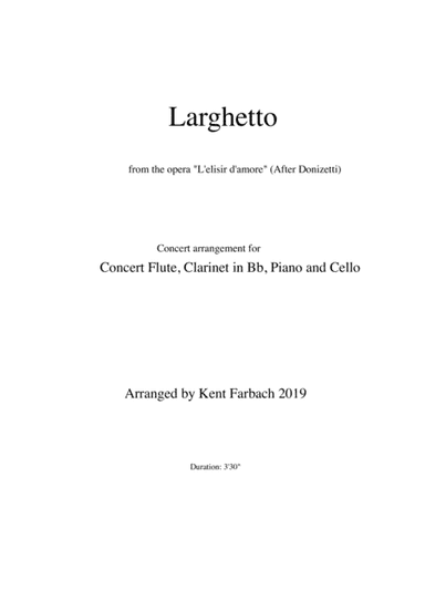 Larghetto (Una furtiva lagrima) from "L'Elisir d'amore", Donizetti (arr. Rimskyfarby)