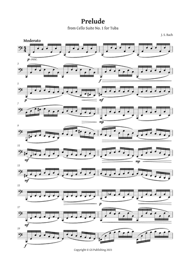 Prelude from Cello Suite 1 for Tuba (arr. GS Publishing)